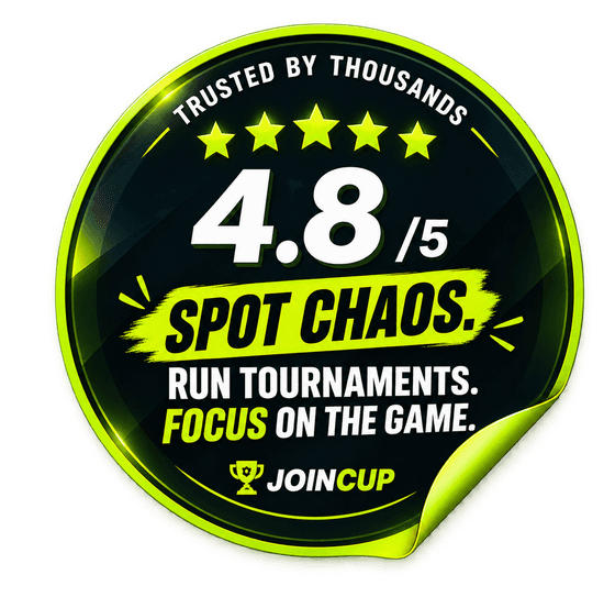 Rated 4.8 out of 5. Spot chaos — run tournaments, focus on the game.